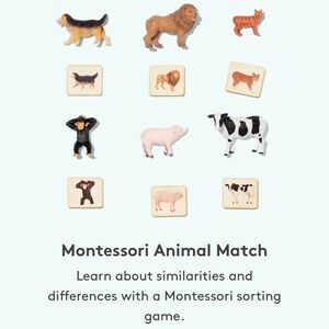 Lovevery Montessori Animal Match & Drawstring Bag